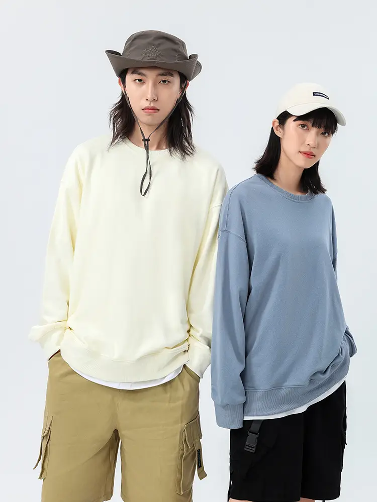 Terry Cotton Oversized Green Sweatshirt Plus Size - Image 36