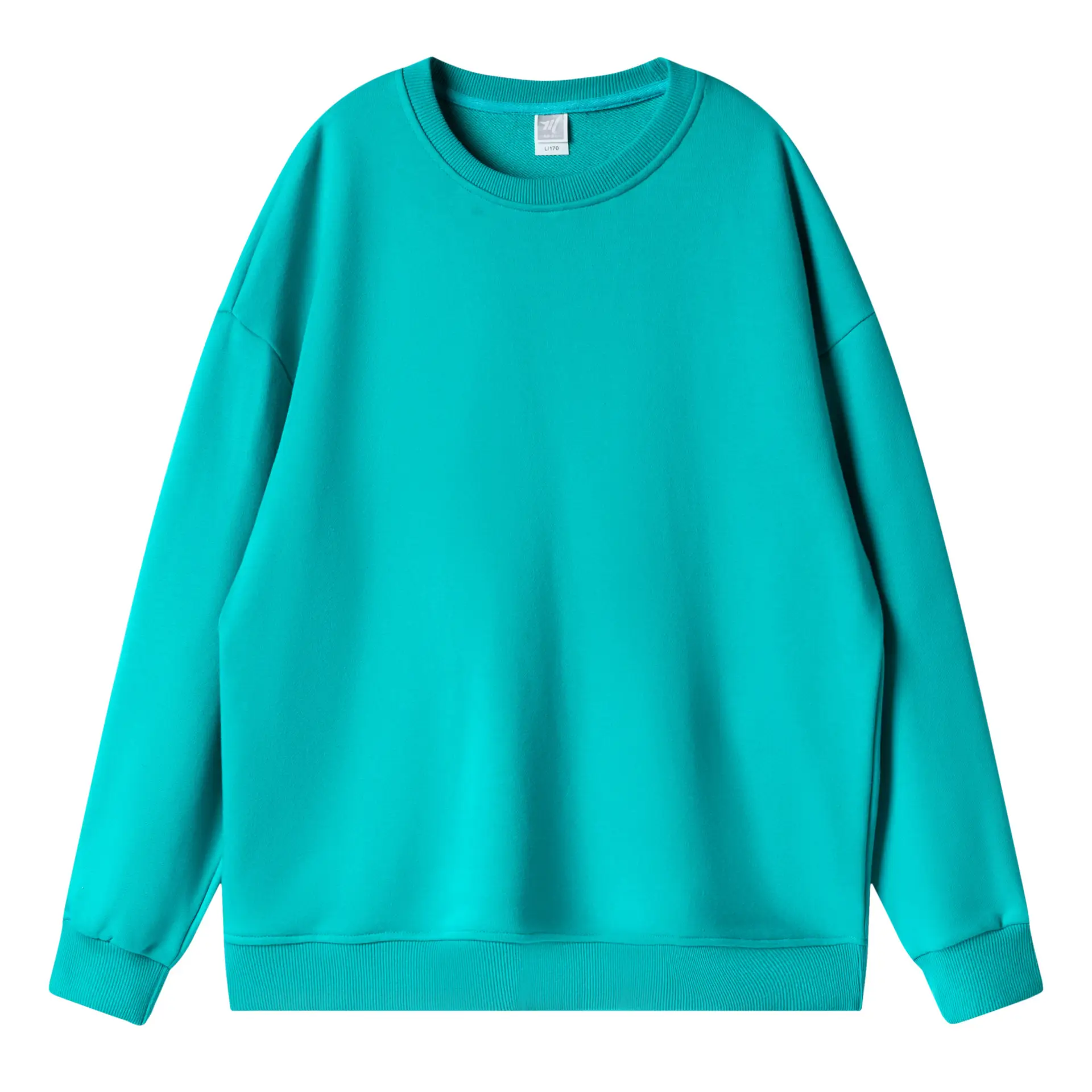 Terry Cotton Oversized Green Sweatshirt Plus Size - Image 32