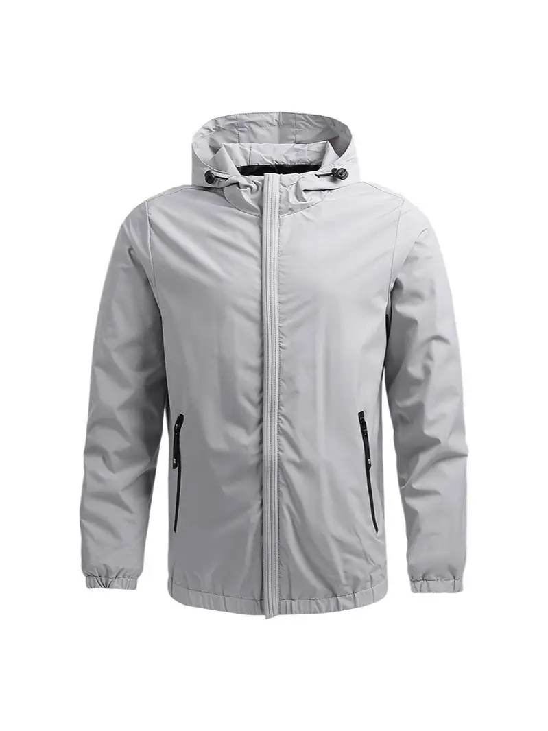 Men's Black Full-Zip Hoodie Fall Winter Slim Fit