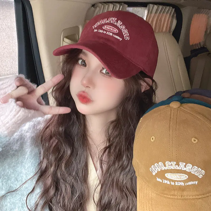 Women Baseball Cap Blue Pure Cotton Autumn Winter - Image 8