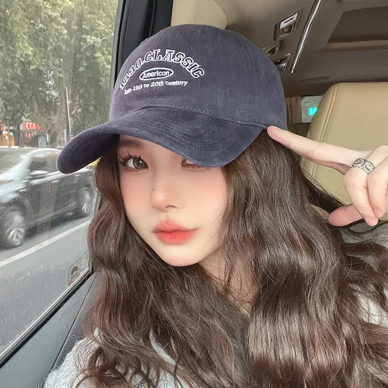 Women Baseball Cap Blue Pure Cotton Autumn Winter - Image 10