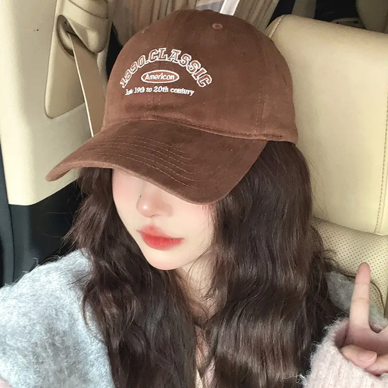 Women Baseball Cap Blue Pure Cotton Autumn Winter - Image 6