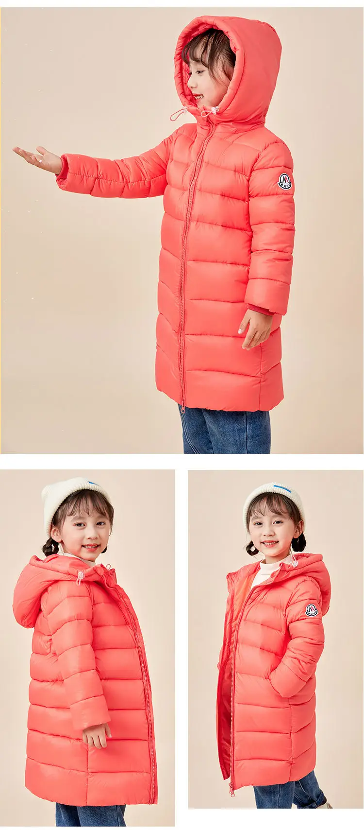 2024 Winter Hooded Feather Silk Kids Jacket Purple — feature 12