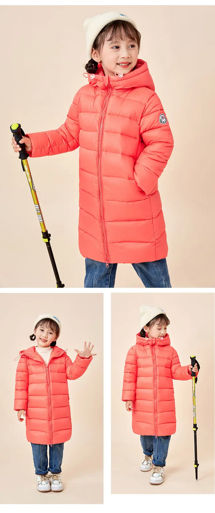 2024 Winter Hooded Feather Silk Kids Jacket Purple — feature 13