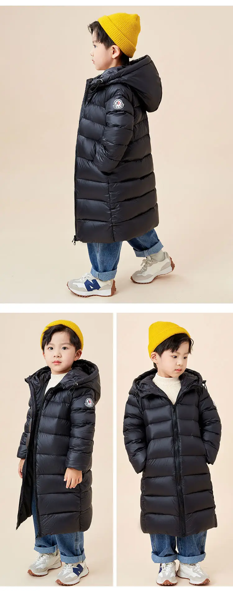 2024 Winter Hooded Feather Silk Kids Jacket Purple — feature 4