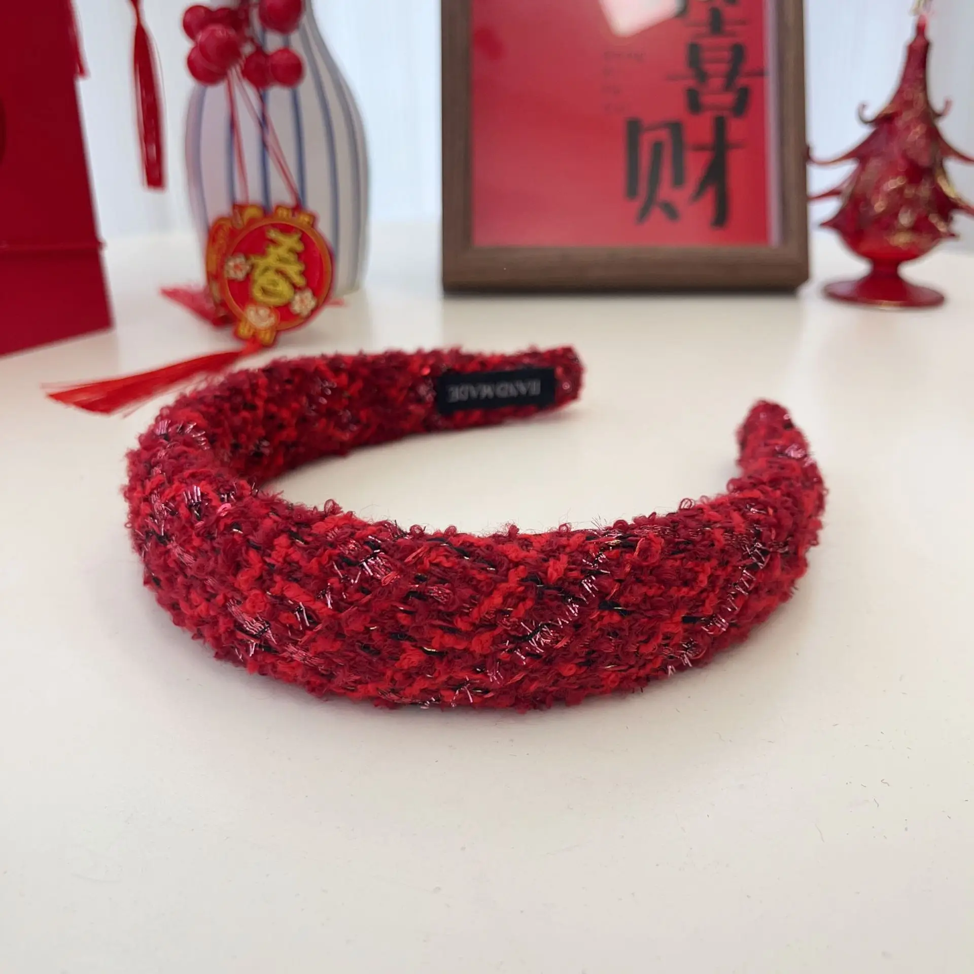 Red Band Wide Bristled Hair Pressing Headband for Women - Image 11