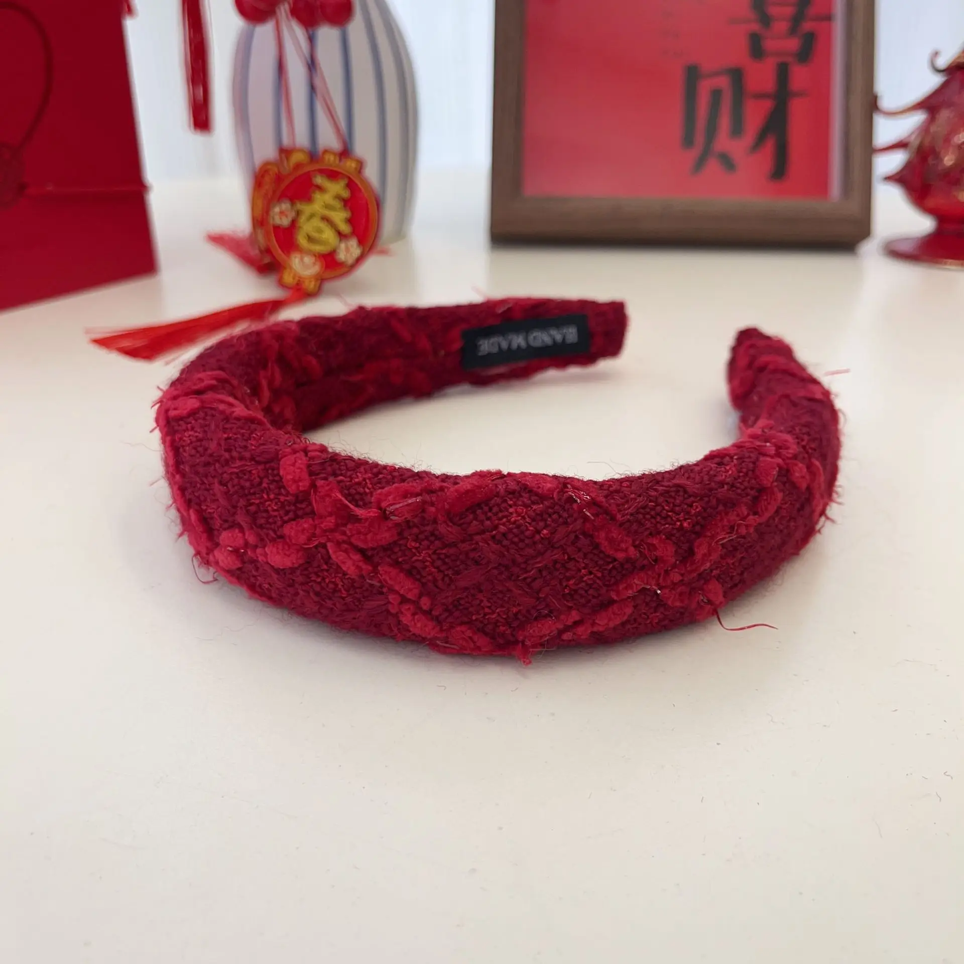 Red Band Wide Bristled Hair Pressing Headband for Women - Image 6