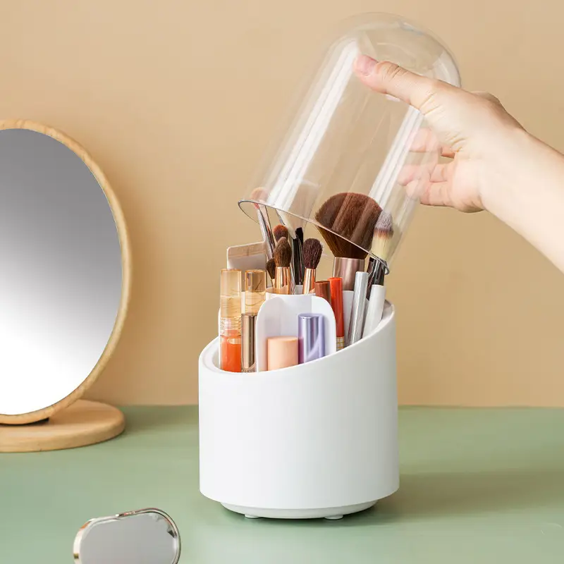 360° Rotatable Makeup Brush Storage Cylinder Dresser