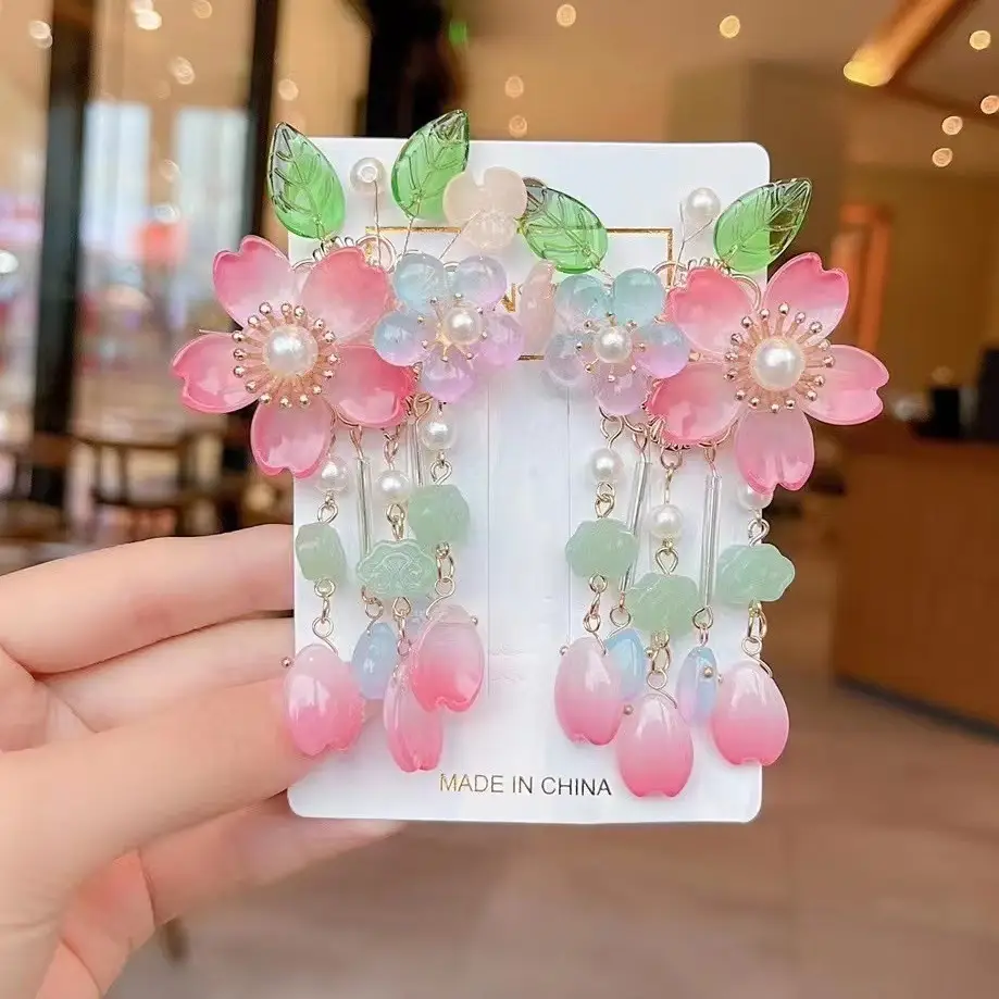 Blue Flower Hairpin with Pearl Accents — feature 28