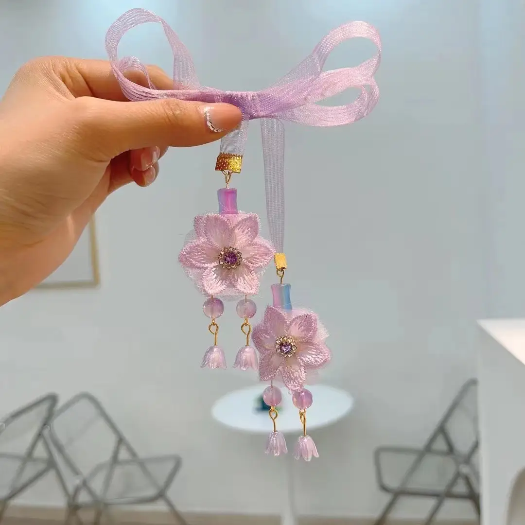 Blue Flower Hairpin with Pearl Accents — feature 35
