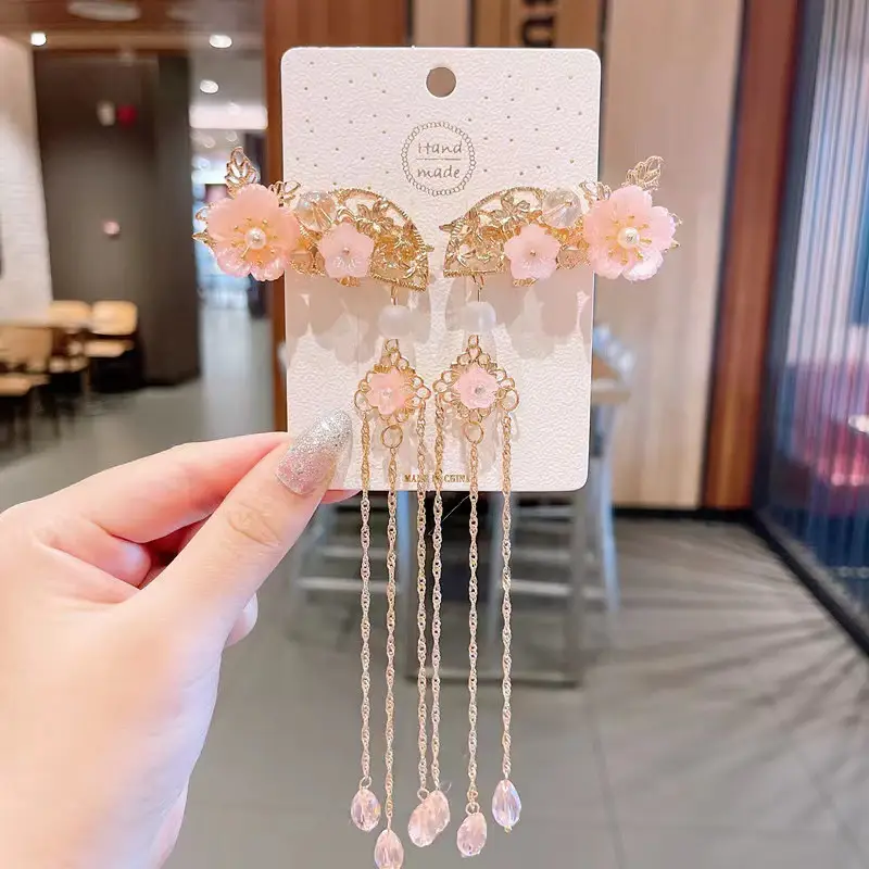 Blue Flower Hairpin with Pearl Accents - Image 11