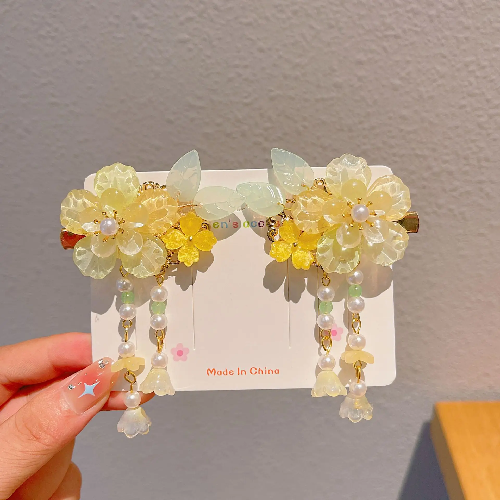 Blue Flower Hairpin with Pearl Accents - Image 115