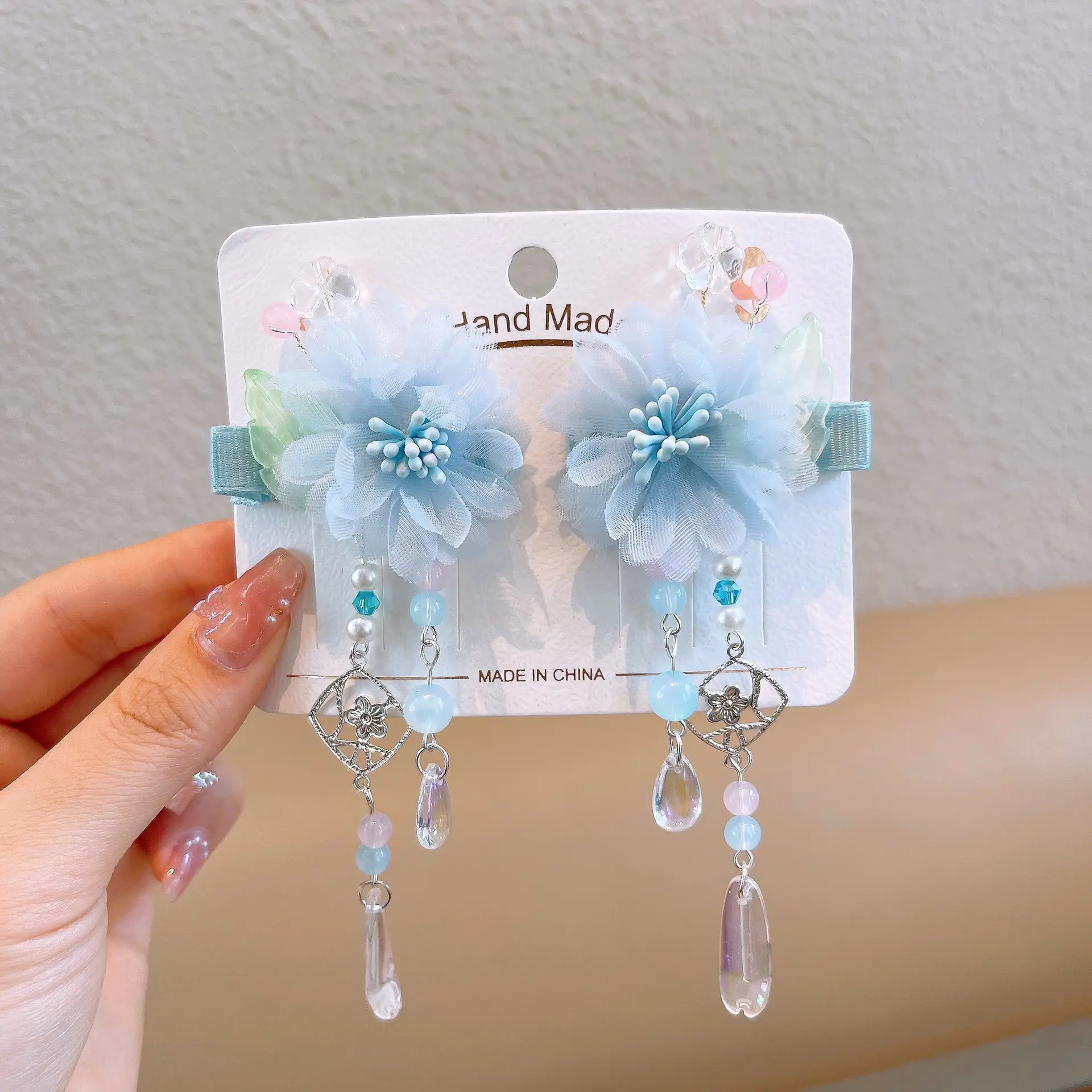 Blue Flower Hairpin with Pearl Accents - Image 122