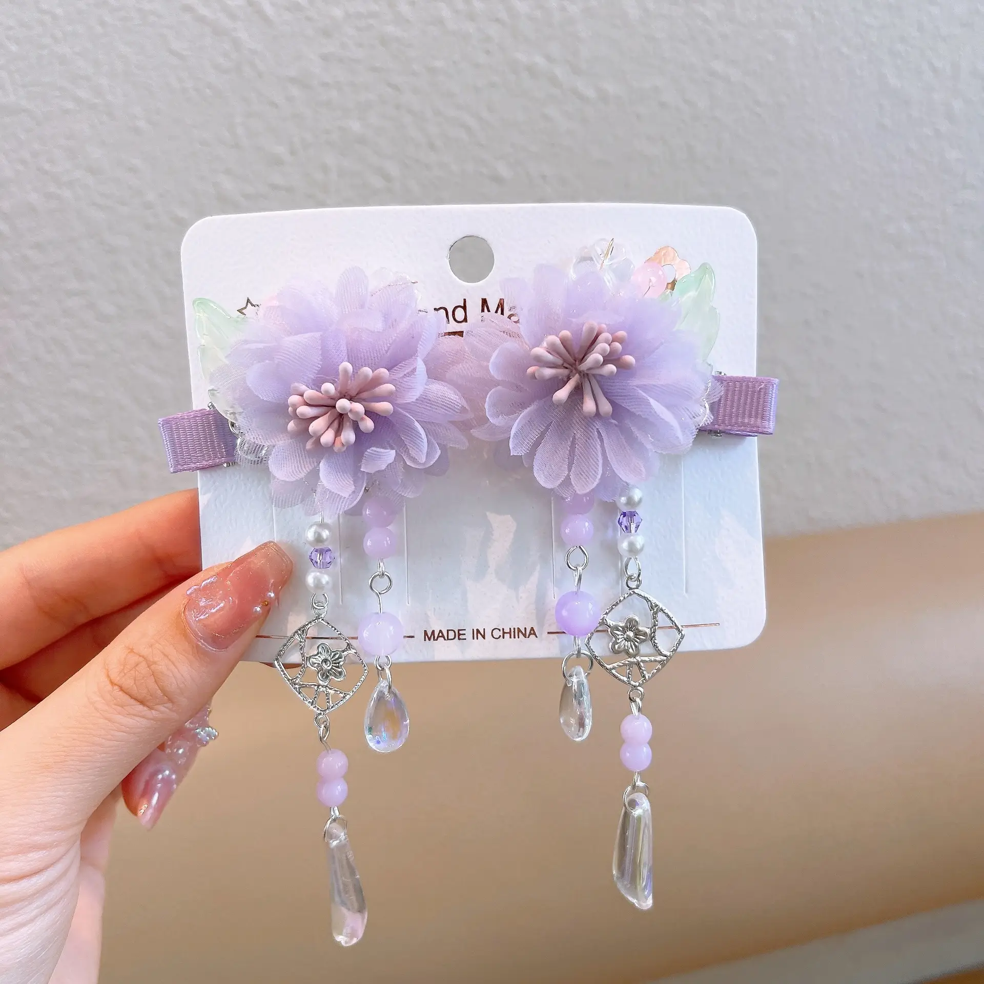 Blue Flower Hairpin with Pearl Accents - Image 123