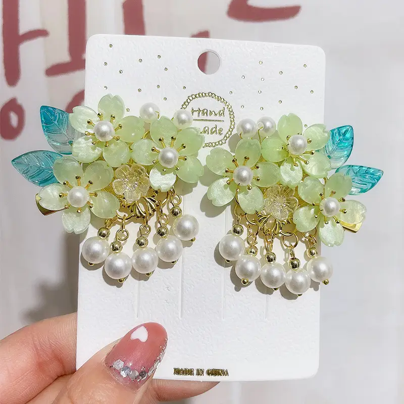 Blue Flower Hairpin with Pearl Accents - Image 14