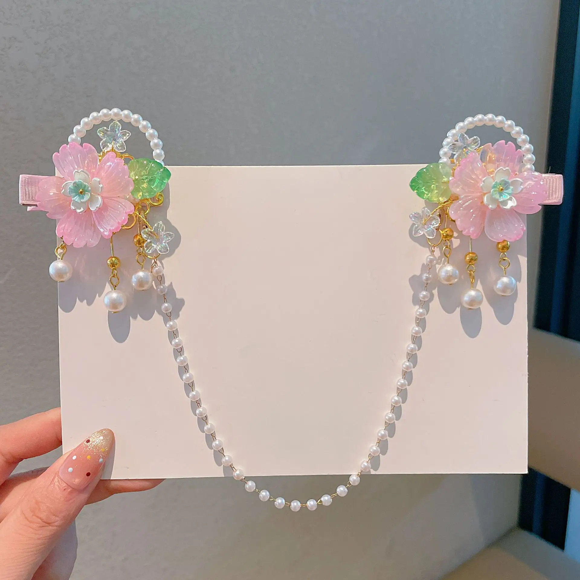 Blue Flower Hairpin with Pearl Accents - Image 151