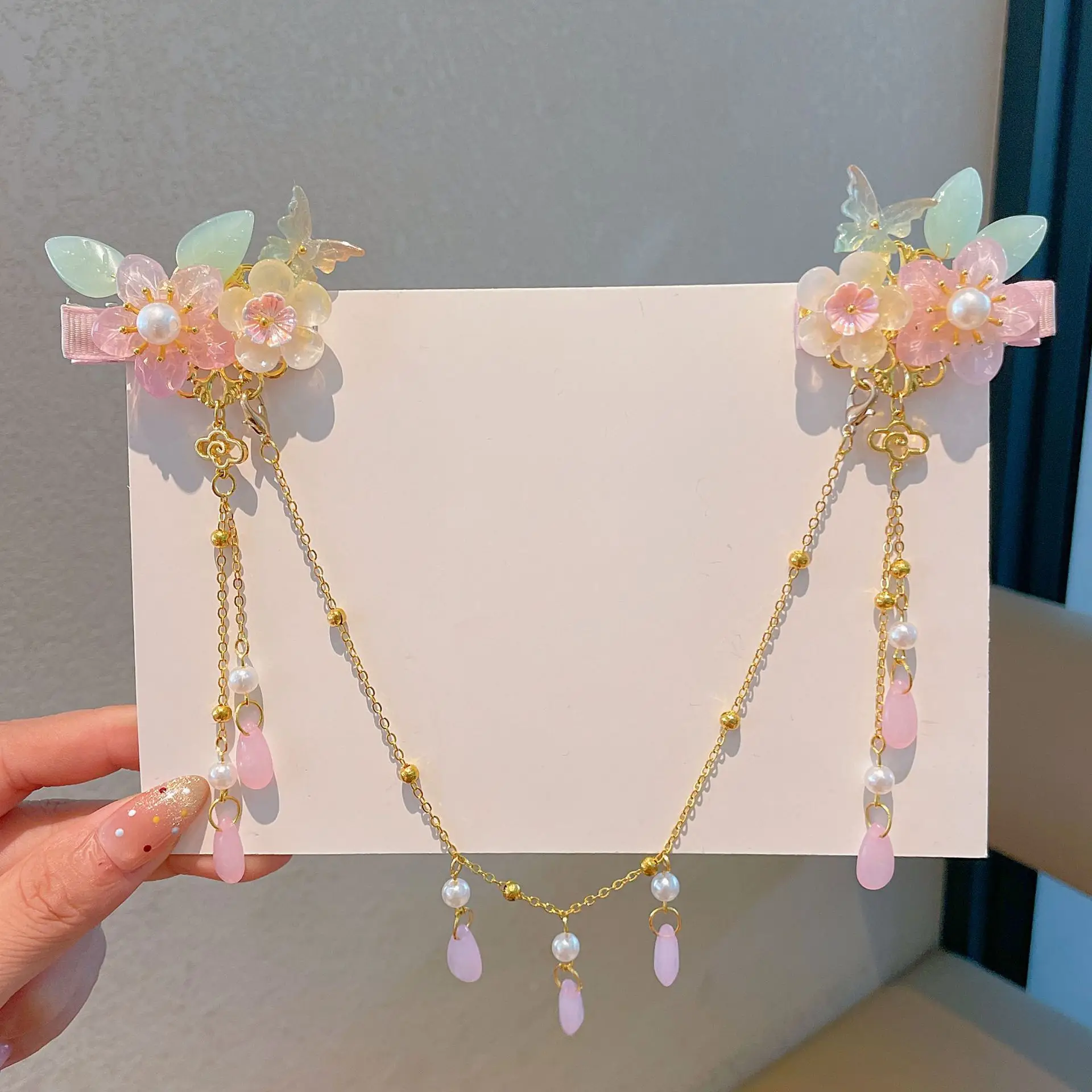 Blue Flower Hairpin with Pearl Accents - Image 155