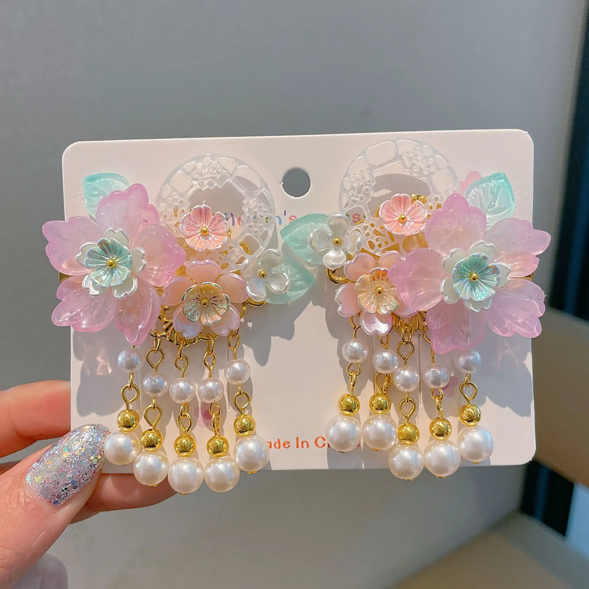 Blue Flower Hairpin with Pearl Accents - Image 53