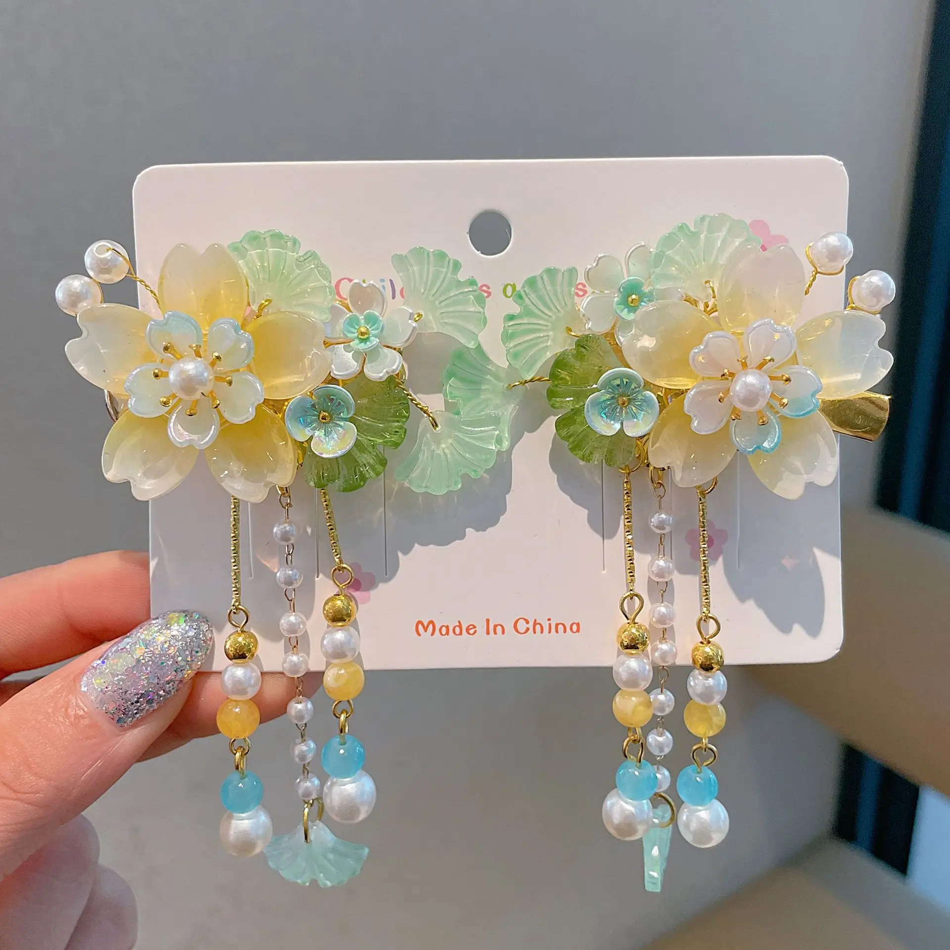 Blue Flower Hairpin with Pearl Accents - Image 55