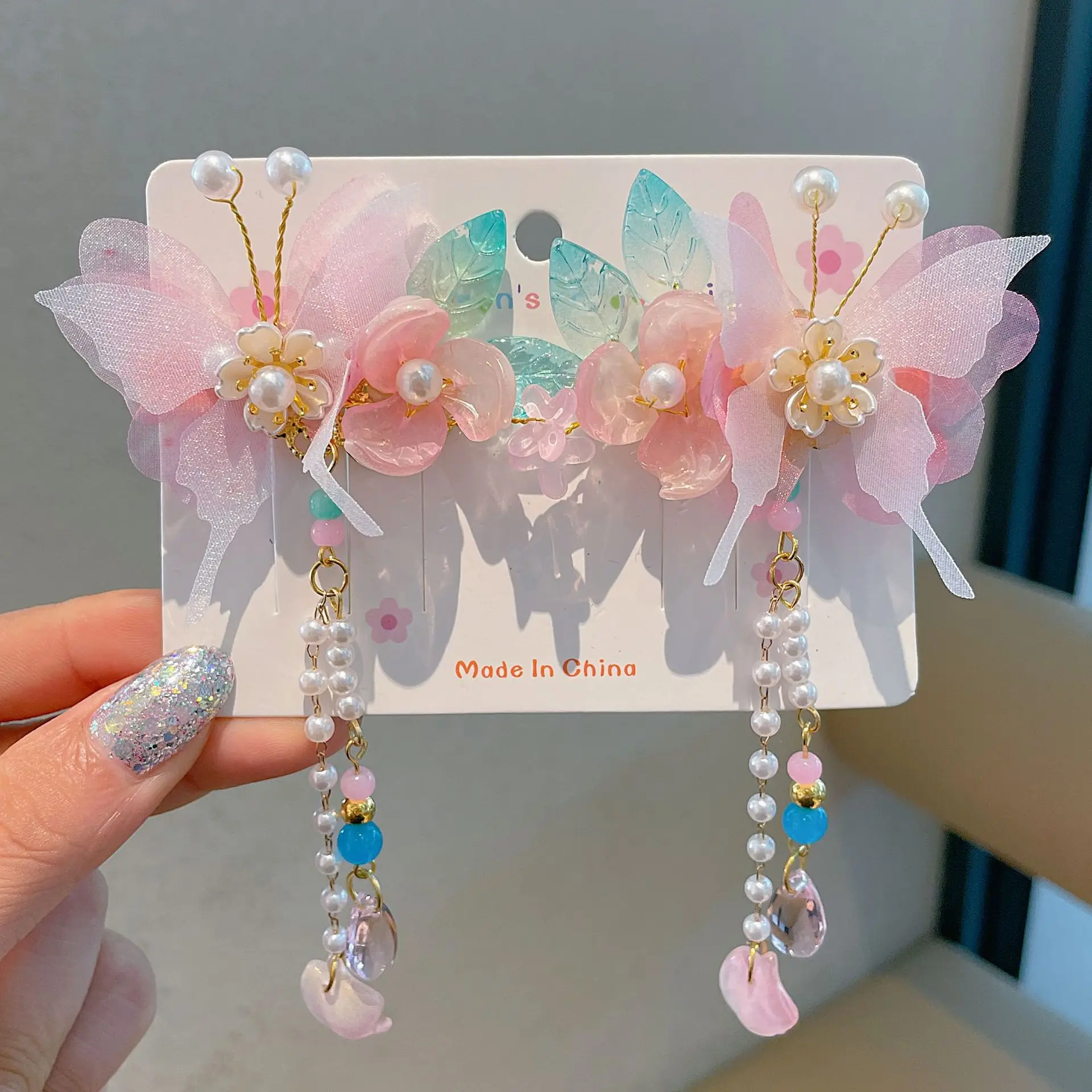 Blue Flower Hairpin with Pearl Accents - Image 58