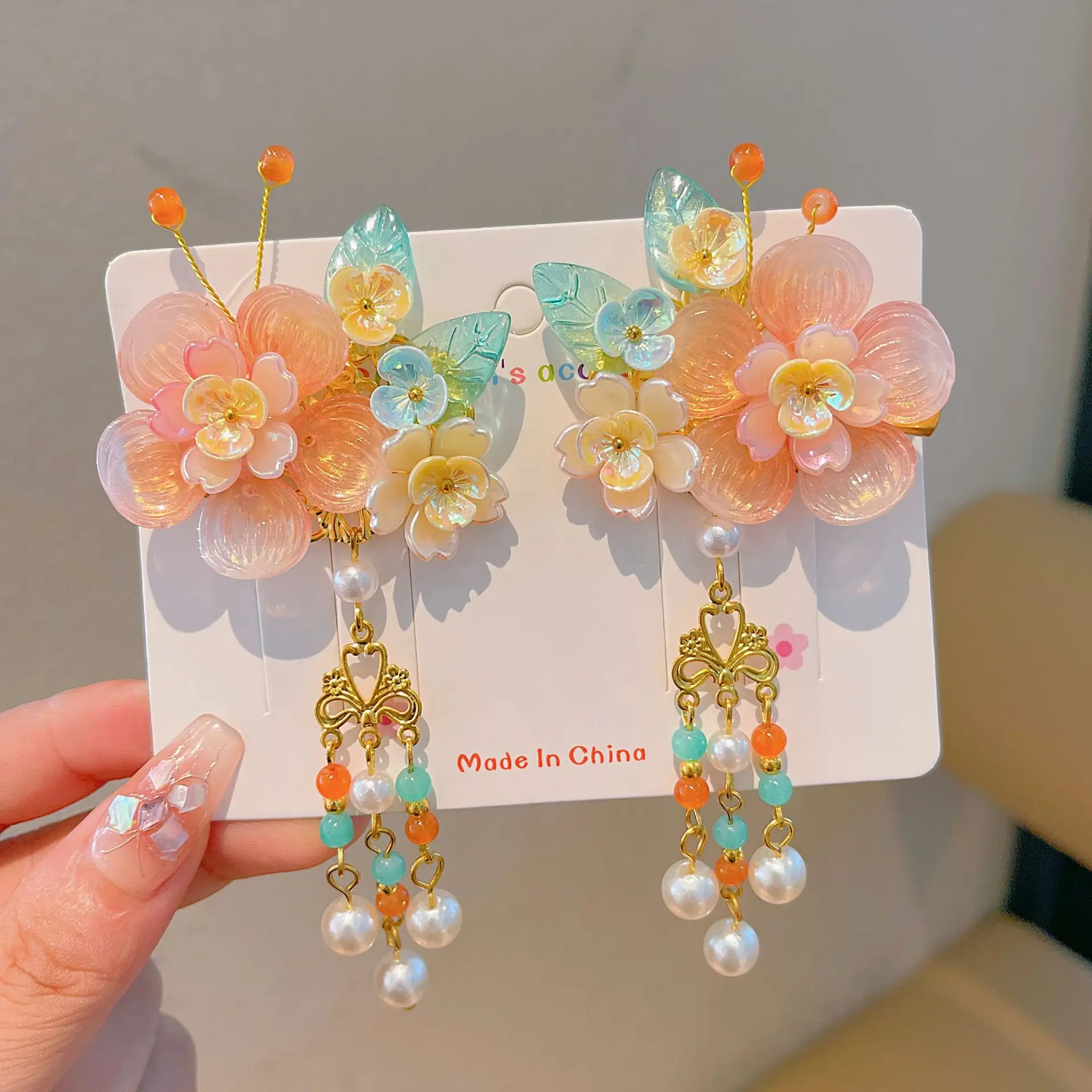 Blue Flower Hairpin with Pearl Accents - Image 87
