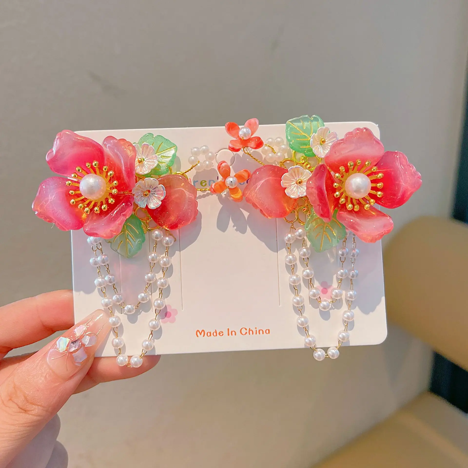 Blue Flower Hairpin with Pearl Accents - Image 92