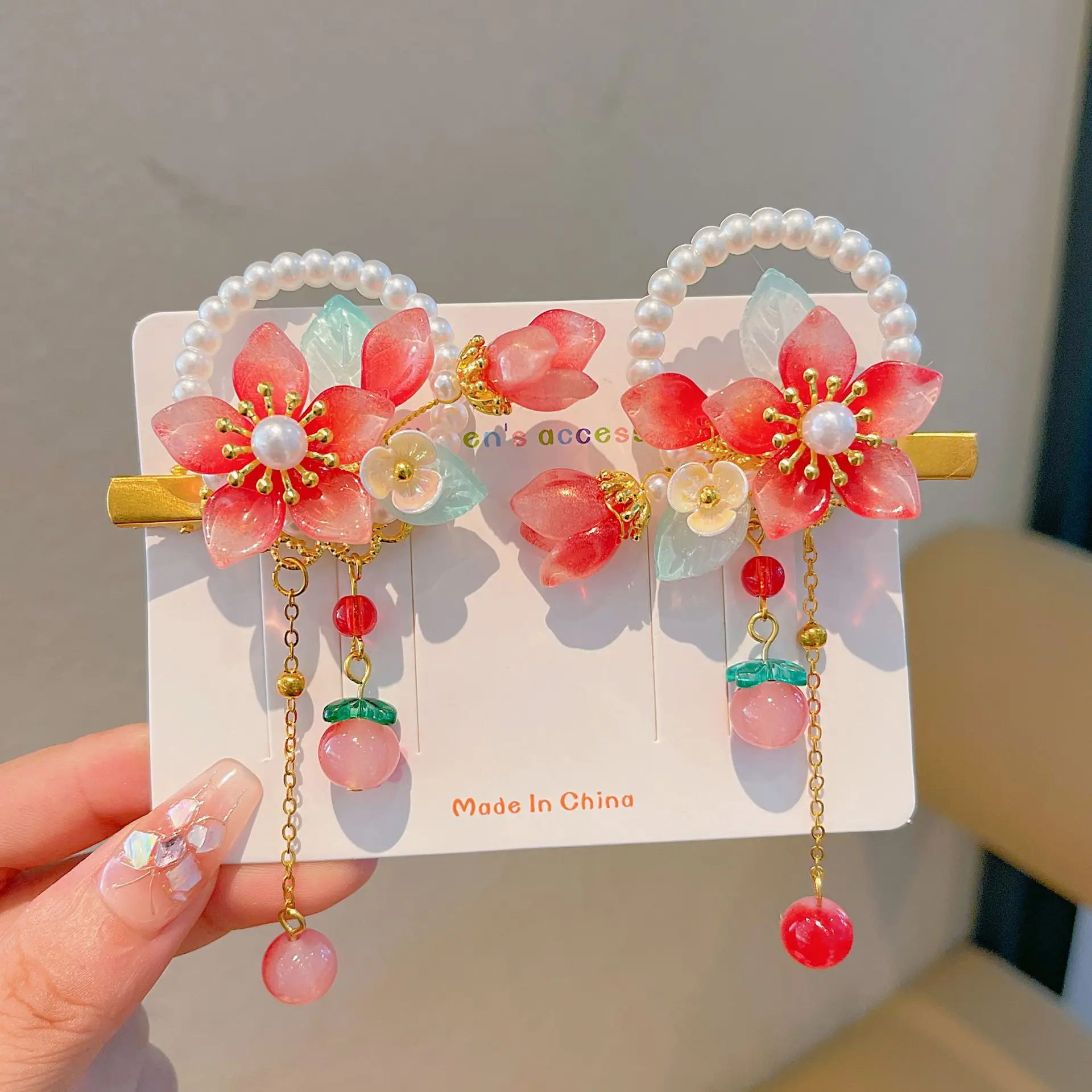 Blue Flower Hairpin with Pearl Accents - Image 94