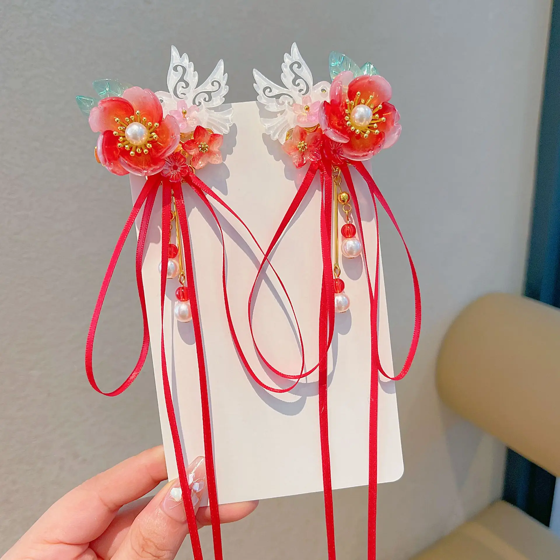 Blue Flower Hairpin with Pearl Accents - Image 95