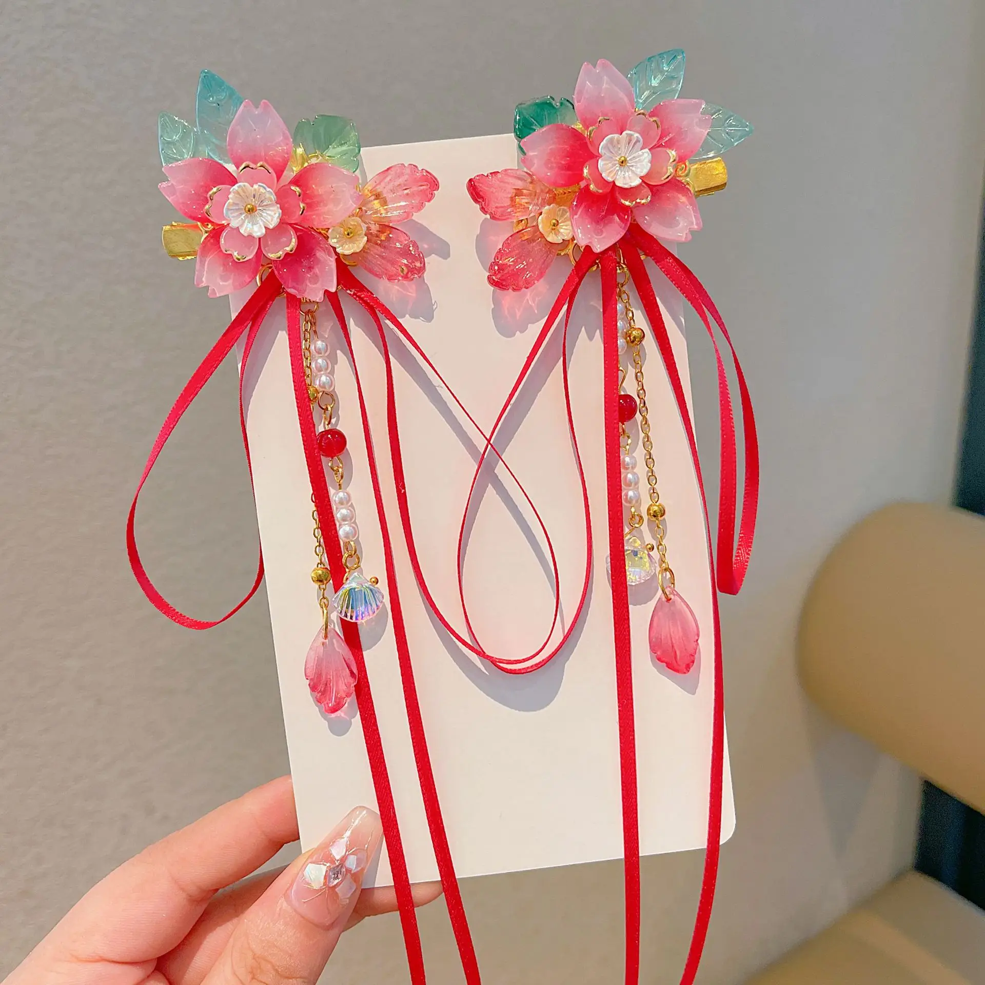Blue Flower Hairpin with Pearl Accents - Image 96