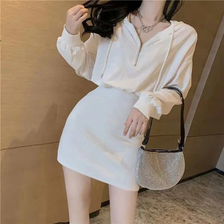 Light Grey Long Sleeve Waist Hip Dress for Women — feature 7