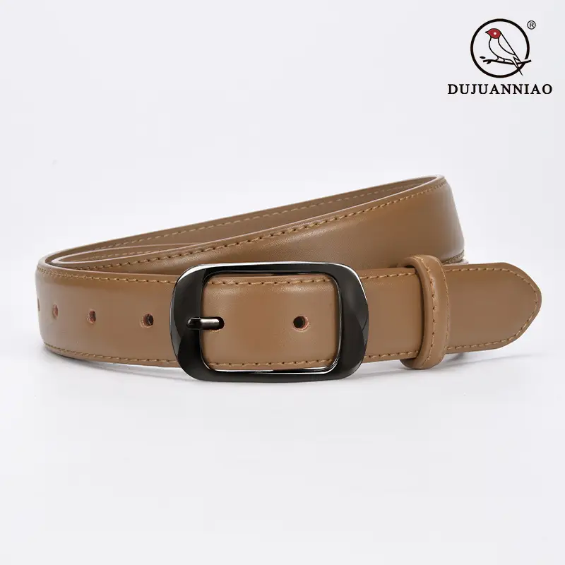 Ladies Brown Leather Belt with Black Buckle - Image 11
