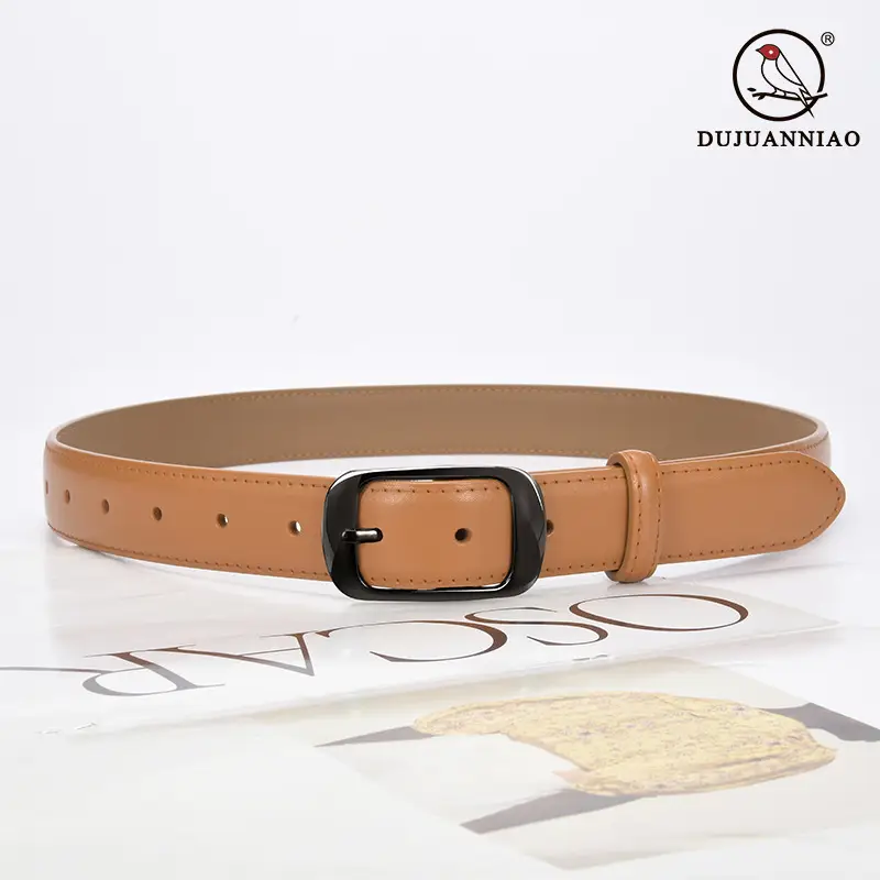 Ladies Brown Leather Belt with Black Buckle - Image 13