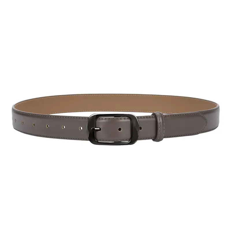 Ladies Brown Leather Belt with Black Buckle - Image 14