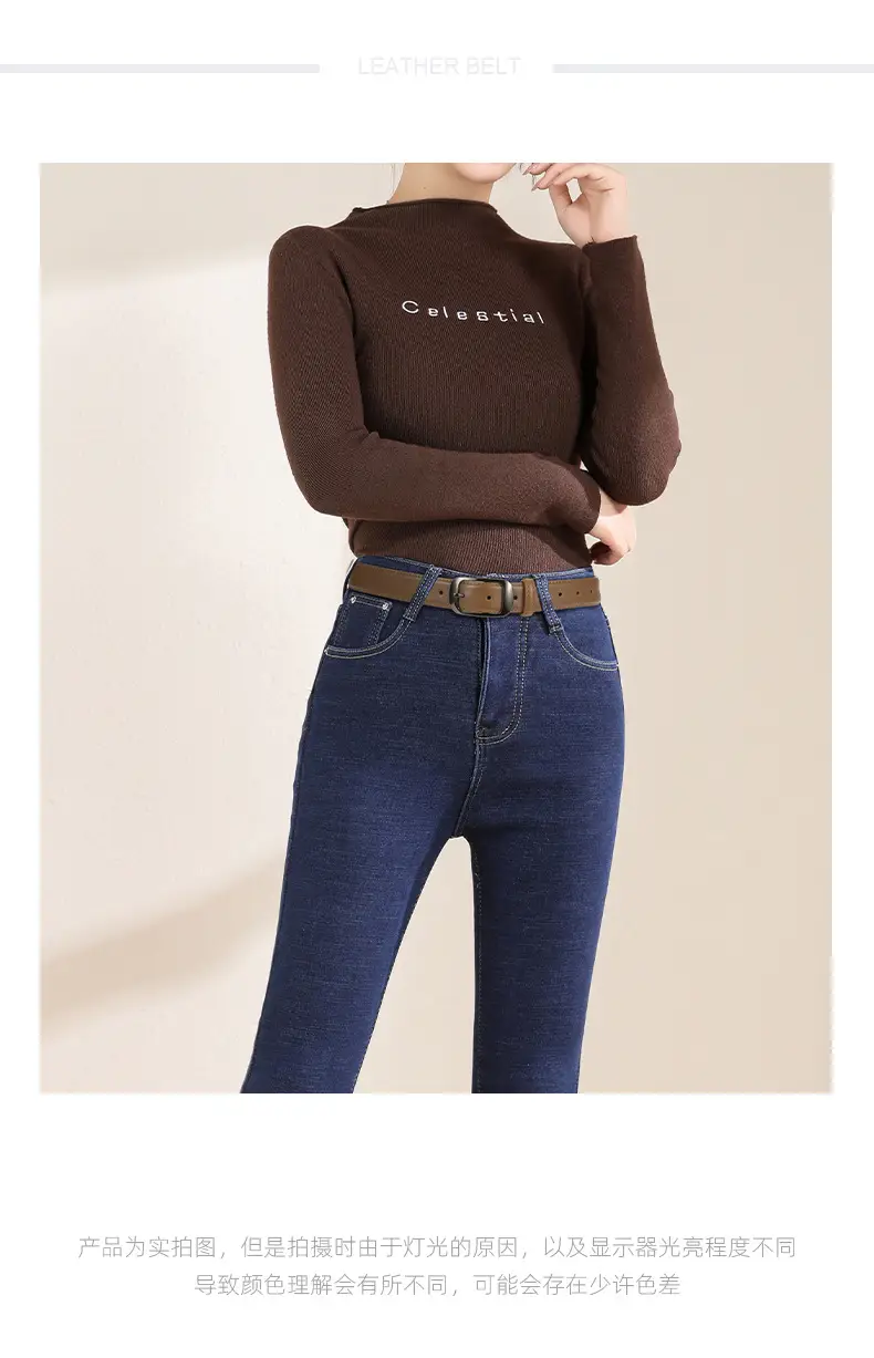 Ladies Brown Leather Belt with Black Buckle — feature 12