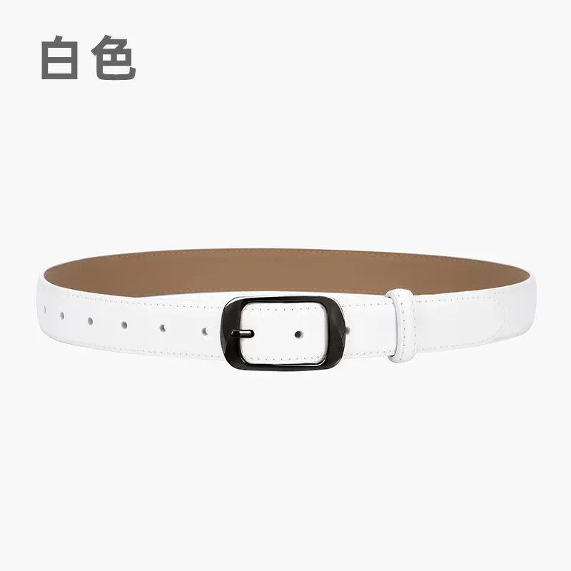 Ladies Brown Leather Belt with Black Buckle