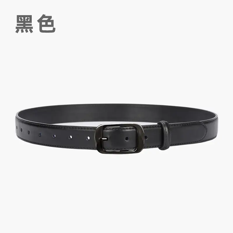 Ladies Brown Leather Belt with Black Buckle - Image 2