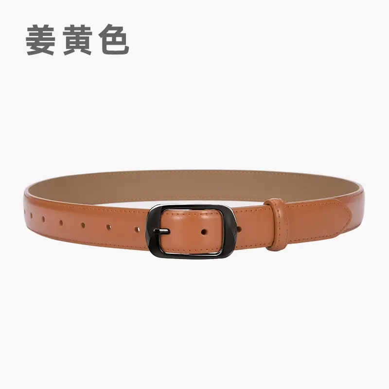 Ladies Brown Leather Belt with Black Buckle - Image 3