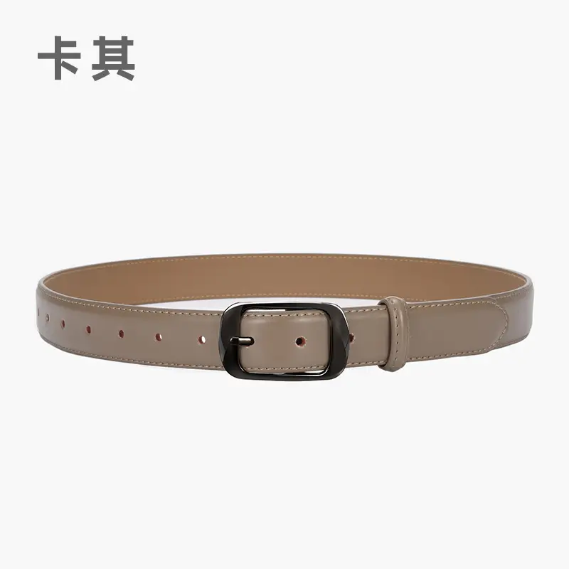 Ladies Brown Leather Belt with Black Buckle - Image 5