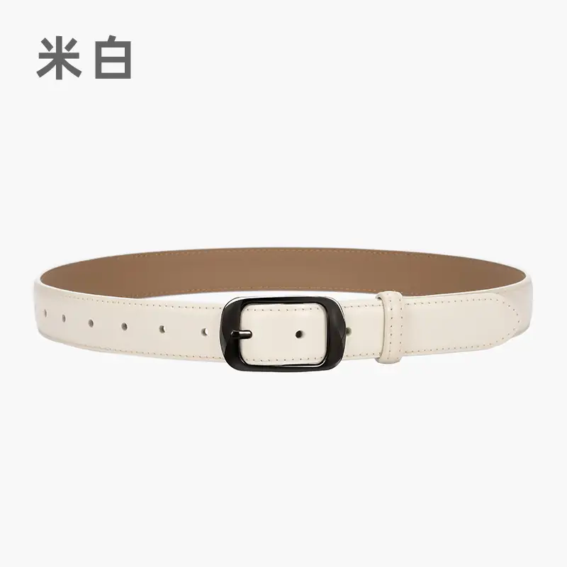 Ladies Brown Leather Belt with Black Buckle - Image 6