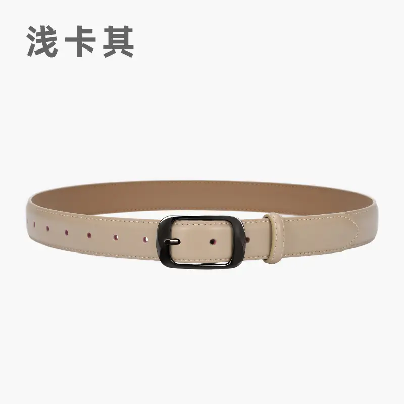 Ladies Brown Leather Belt with Black Buckle - Image 7