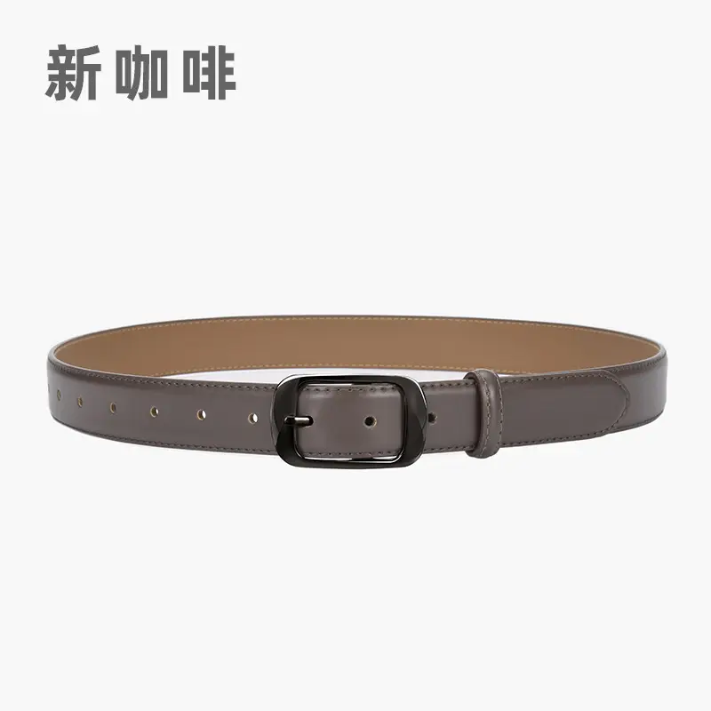 Ladies Brown Leather Belt with Black Buckle - Image 9