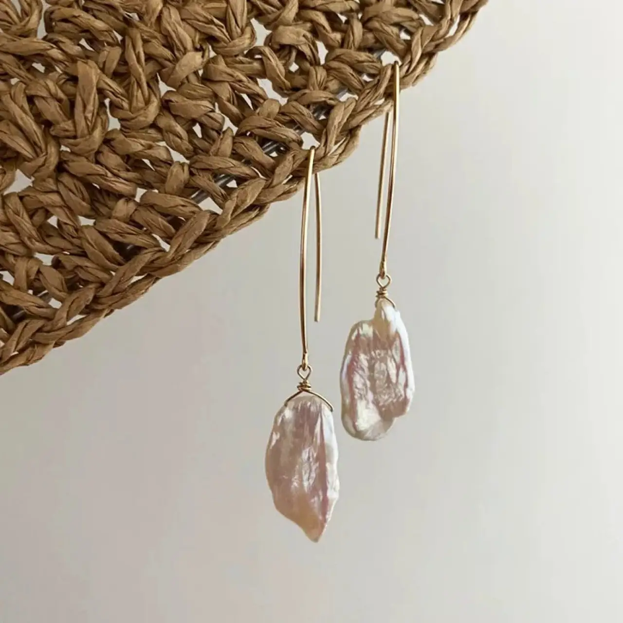 Natural Baroque Pearl Earrings for Women