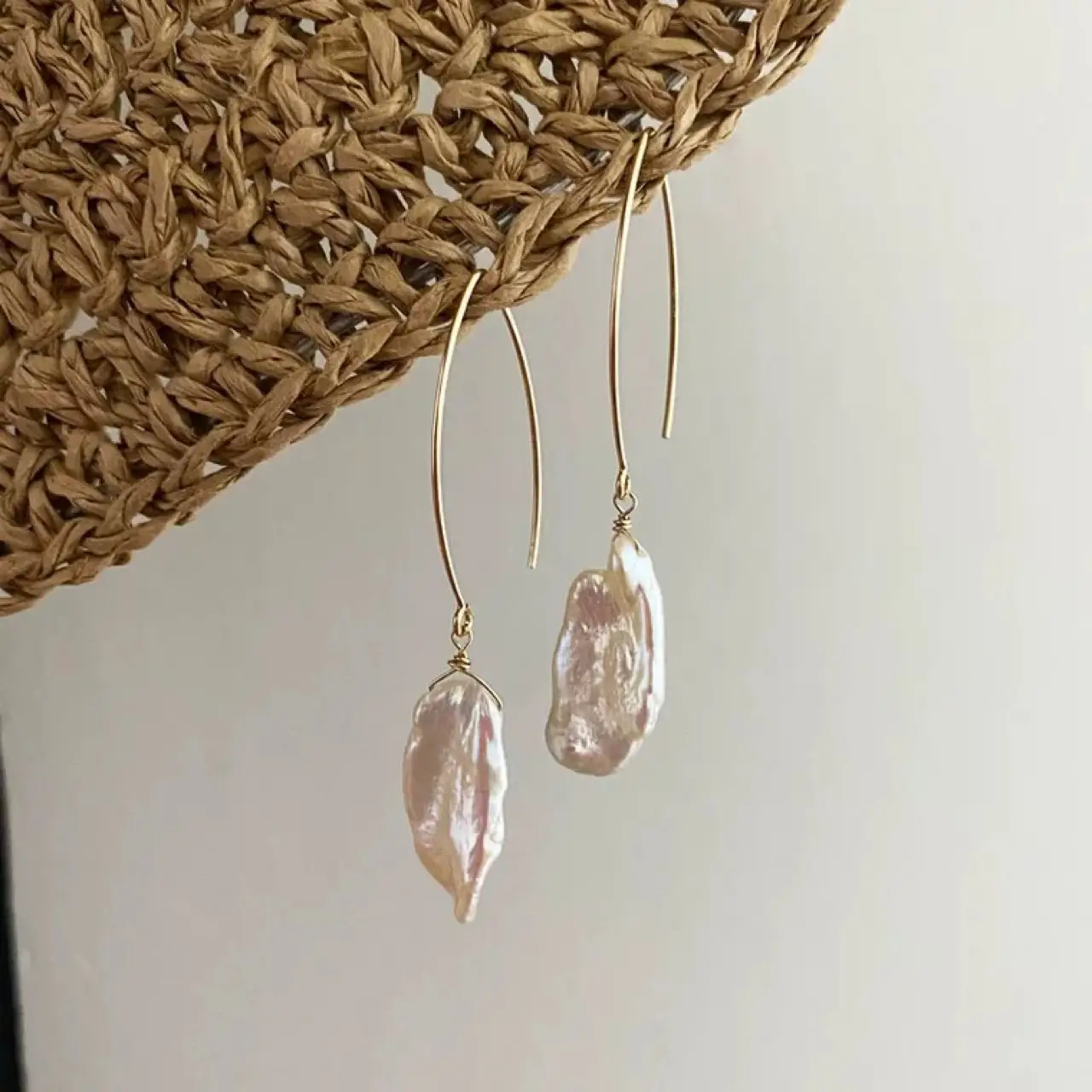 Natural Baroque Pearl Earrings for Women