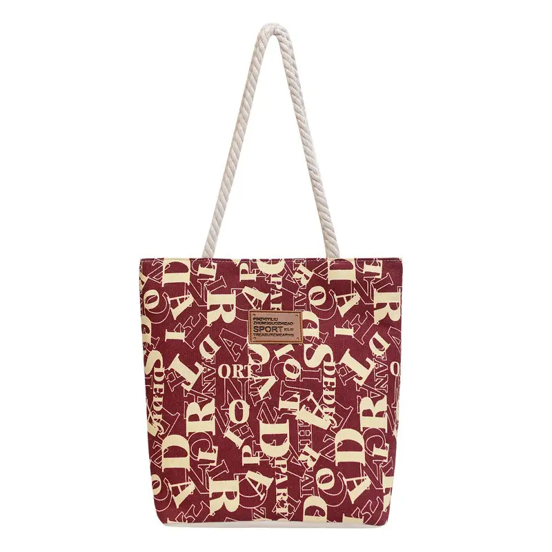 New Canvas Shoulder Bag for Students Blue Printed Large Capacity - Image 3