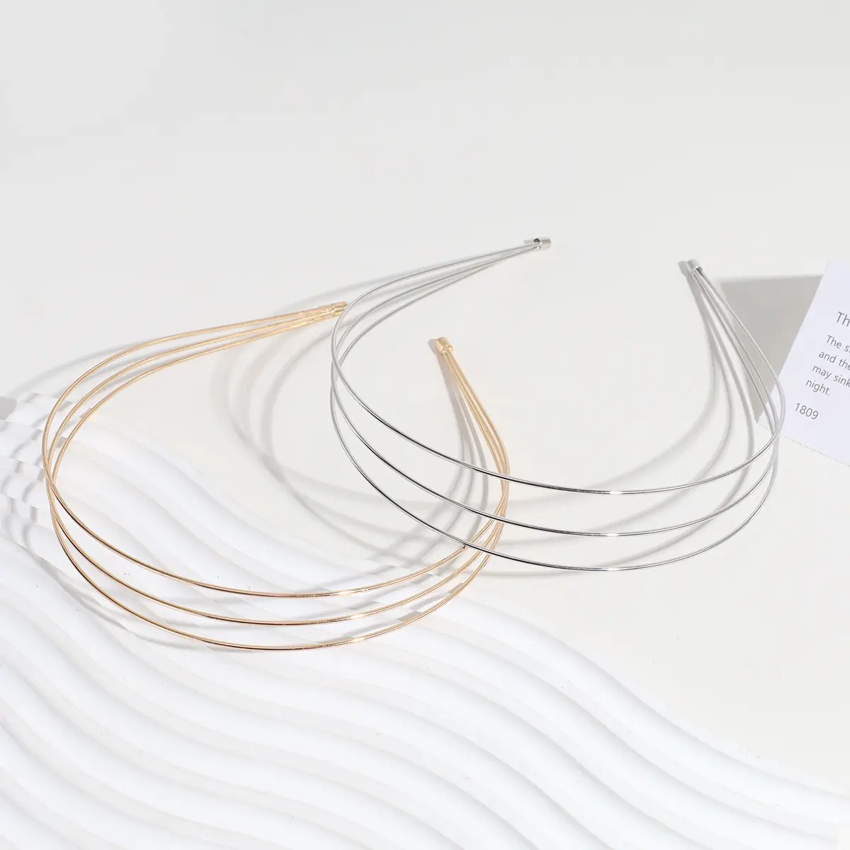 Silver Cross-Border Headband with Embroidered Design