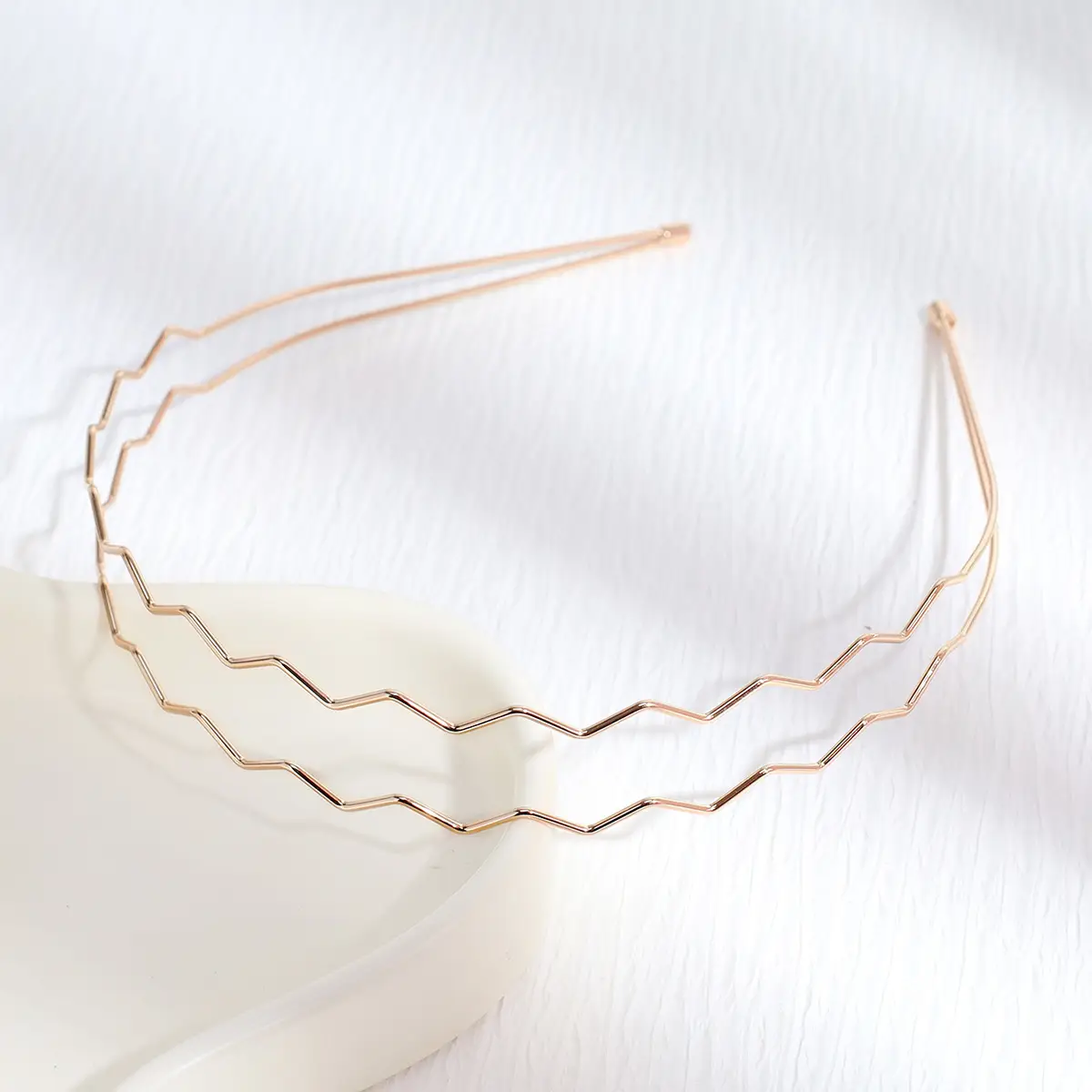 Silver Cross-Border Headband with Embroidered Design