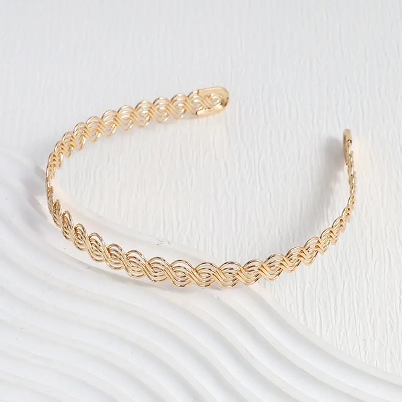 Silver Cross-Border Headband with Embroidered Design