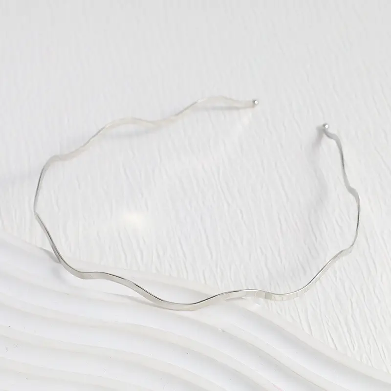 Silver Cross-Border Headband with Embroidered Design