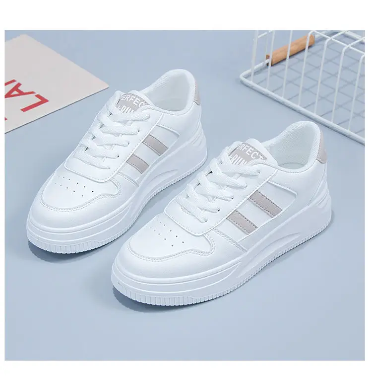 White Shoes Women's Shoes 2023 Autumn New All-match Casual Sports Leather Summer White Shoe Plate Shoes Net Popular Spring Summer Shoes — feature 10