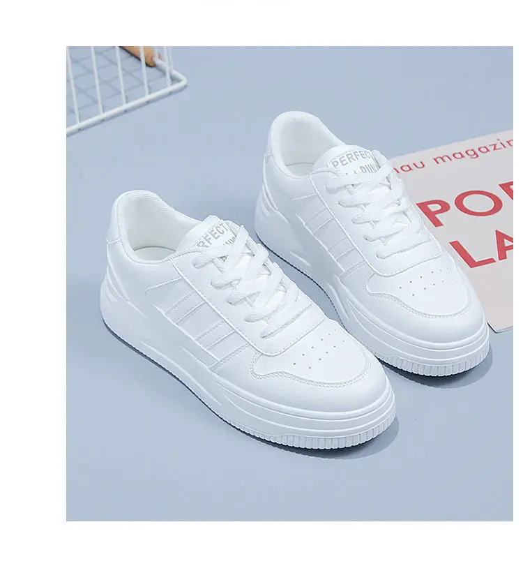 White Shoes Women's Shoes 2023 Autumn New All-match Casual Sports Leather Summer White Shoe Plate Shoes Net Popular Spring Summer Shoes — feature 14